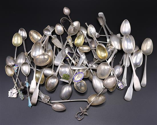 Collection 59 various silver spoons